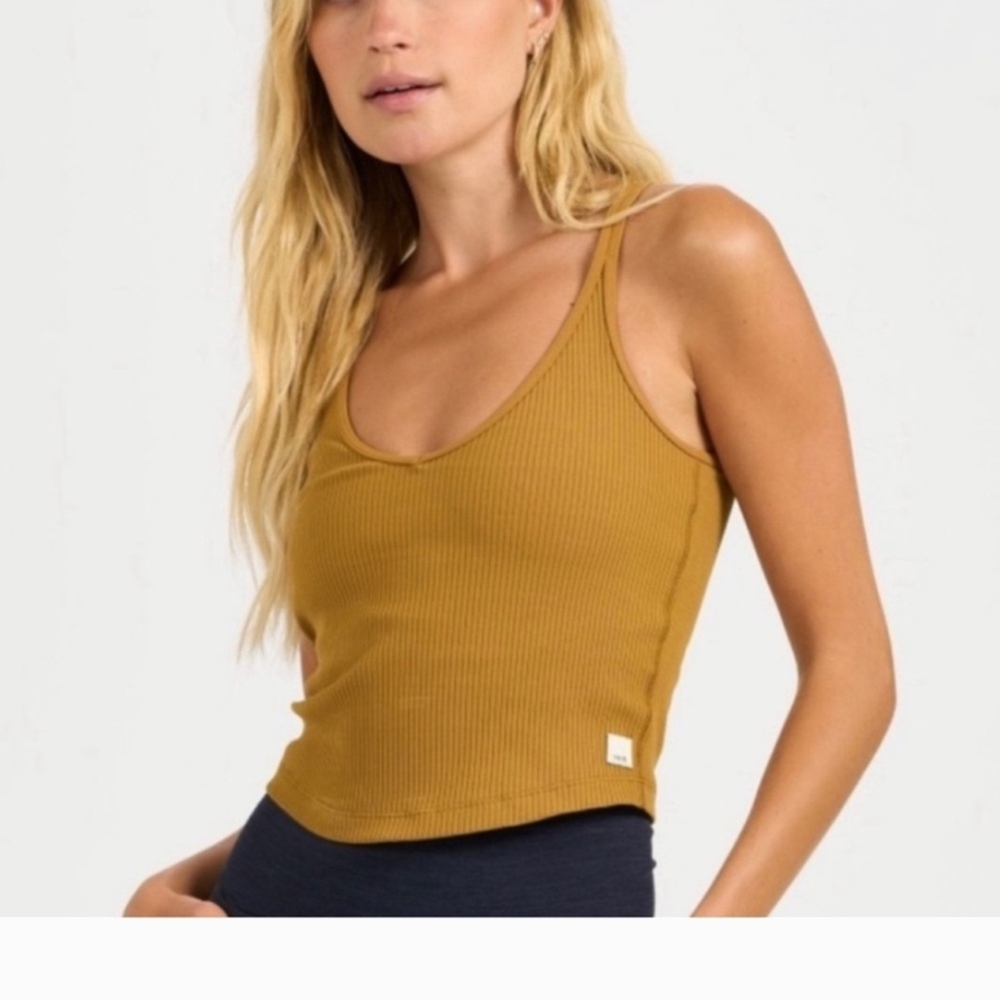 Vuori Mustard Ribbed Tank Top